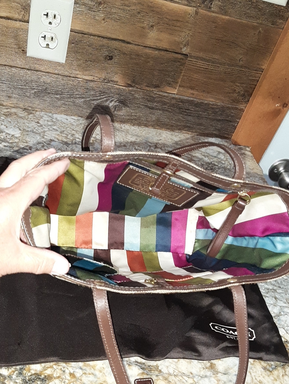 COACH Vintage Signature tote bag, Dust bag included!AUTHENTIC #G0767-11098 - Picture 7 of 14
